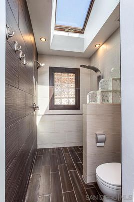 Bathroom, Interior, Recessed Lighting, Wood Texture Flooring