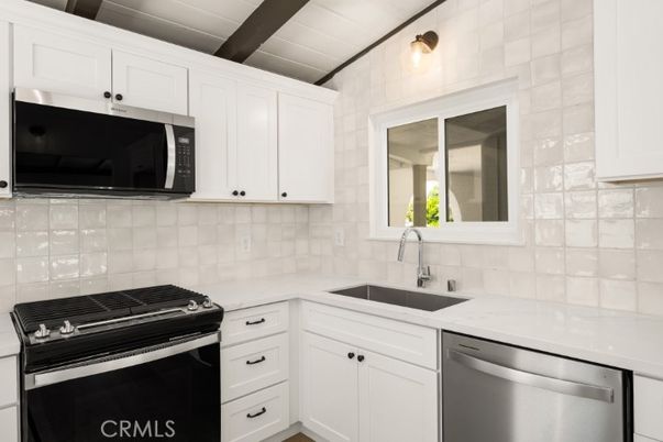 Interior, Kitchen, Stainless Steel Appliances, Wooden Beams