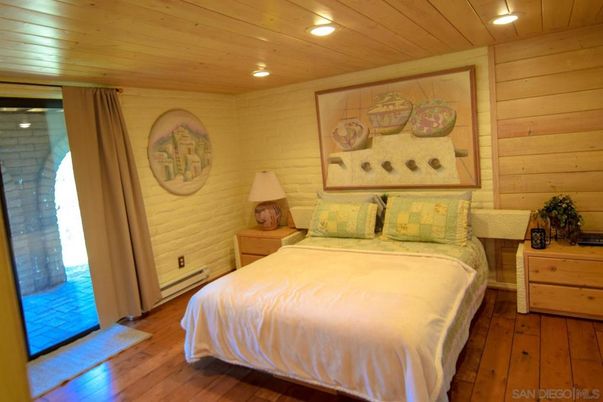 Bedroom, Interior, Recessed Lighting, Wooden Ceilings, Wood Texture Flooring, Wooden Walls
