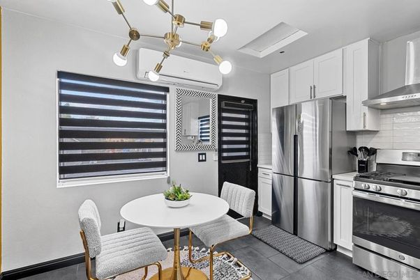 Dining room, Interior, Kitchen, Pendant Lights, Stainless Steel Appliances