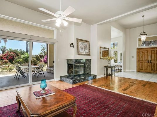 Dining room, Fireplace, Interior, Pendant Lights, Wood Texture Flooring