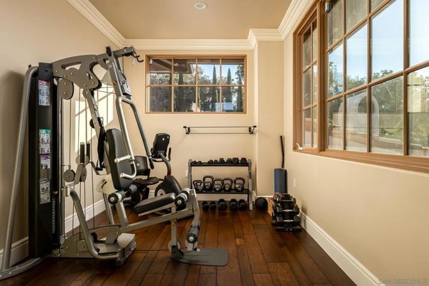 Fitness Equipment, Interior, Recessed Lighting, Wood Texture Flooring