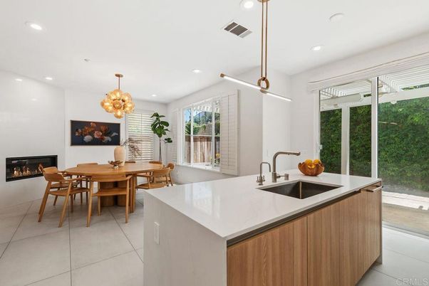 Dining room, Fireplace, Interior, Kitchen, Pendant Lights, Recessed Lighting