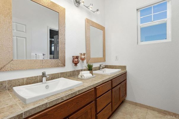Bathroom, Dual Sink Vanities, Interior, Tile Countertops