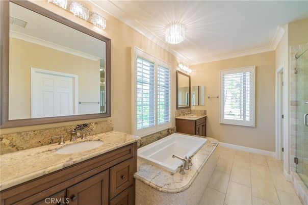 Bathroom, Dual Sink Vanities, Glass Shower, Interior