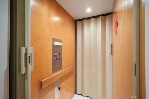 Elevator, Interior, Recessed Lighting, Wooden Walls