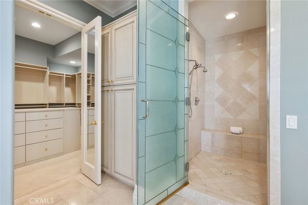 Bathroom, Glass Shower, Interior, Recessed Lighting, Walk-in Closets