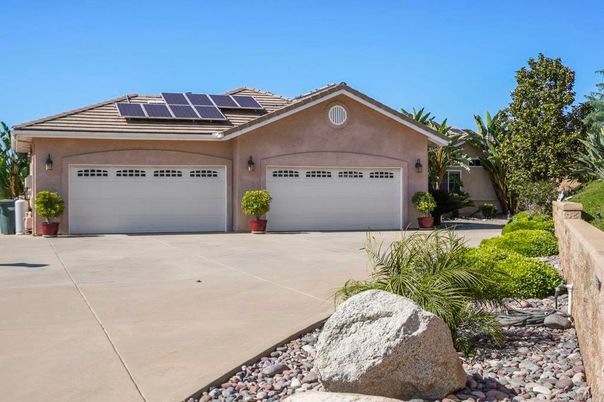Attached, Exterior, Facade, Solar Panels, Mediterranean
