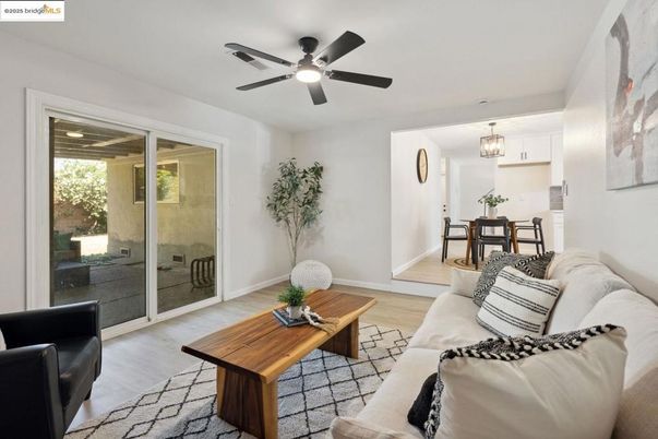 Dining room, Interior, Living room, Pendant Lights, Wood Texture Flooring