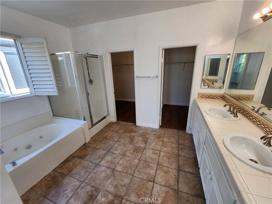 Bathroom, Dual Sink Vanities, Glass Shower, Interior, Tile Countertops