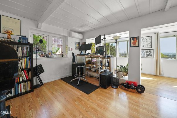 Fitness Equipment, Home Office, Interior, Wood Texture Flooring