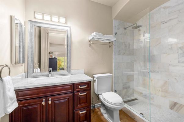 Bathroom, Glass Shower, Interior, Marble Walls