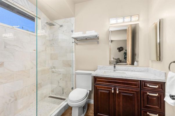 Bathroom, Glass Shower, Interior, Marble Walls