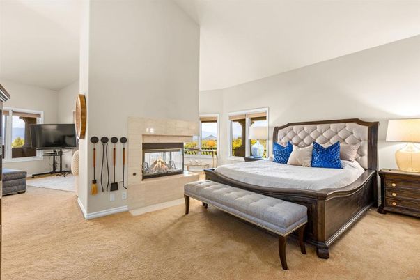 Bedroom, Fireplace, Interior