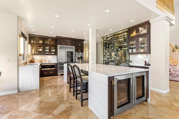 Interior, Kitchen, Recessed Lighting, Stainless Steel Appliances, Wine Storage