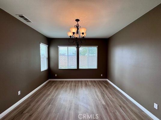 Chandelier, Empty room, Interior, Wood Texture Flooring