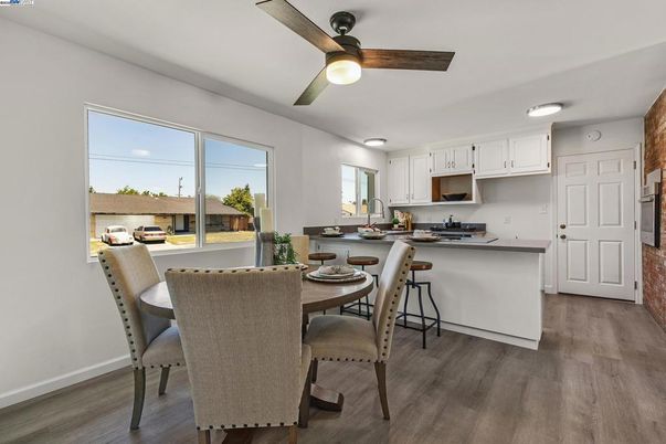 Dining room, Interior, Kitchen, Wood Texture Flooring