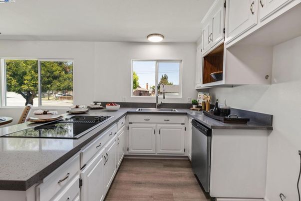 Interior, Kitchen, Wood Texture Flooring