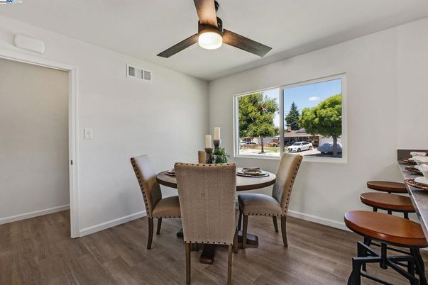 Dining room, Interior, Wood Texture Flooring
