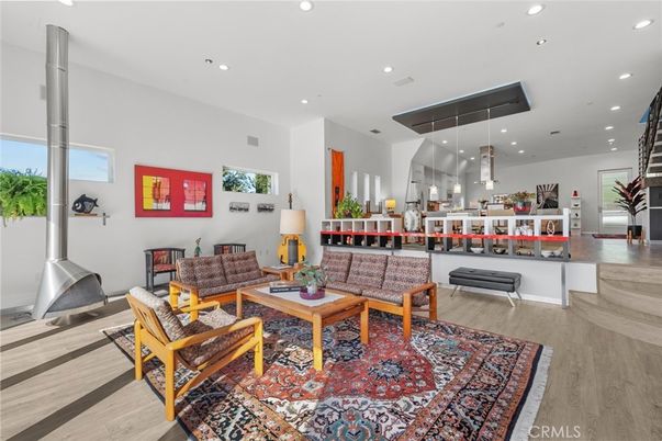 Interior, Living room, Pendant Lights, Recessed Lighting, Wood Texture Flooring