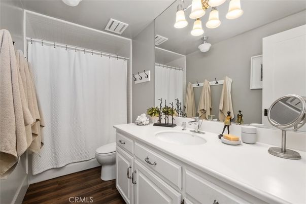 Bathroom, Dual Sink Vanities, Interior, Wood Texture Flooring