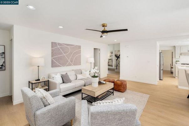 Interior, Kitchen, Living room, Recessed Lighting, Wood Texture Flooring