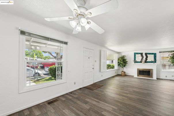 Empty room, Fireplace, Interior, Wood Texture Flooring
