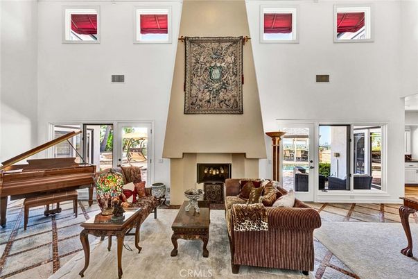 Fireplace, Interior, Living room, Piano