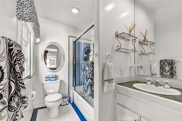 Bathroom, Glass Shower, Interior, Recessed Lighting, Tile Countertops