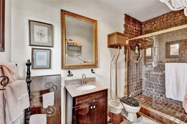 Bathroom, Glass Shower, Interior, Stone Walls