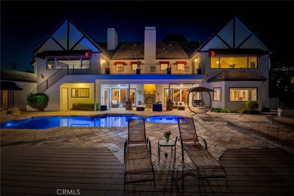 Exterior, Facade, Pool, Tudor Revival