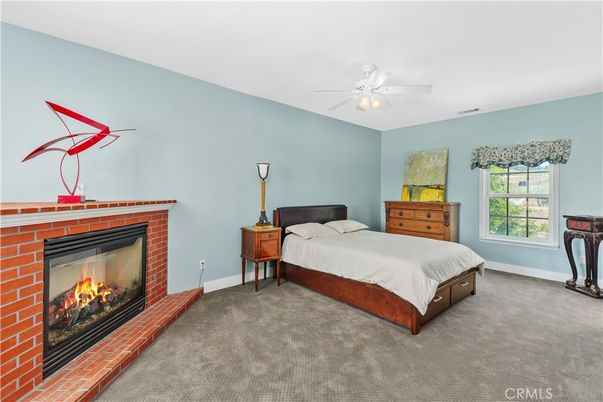 Bedroom, Fireplace, Interior