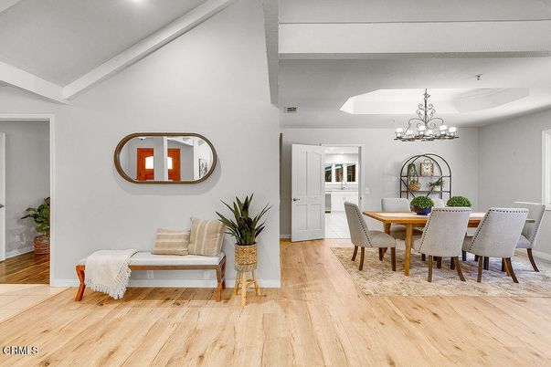 Chandelier, Dining room, Interior, Wood Texture Flooring