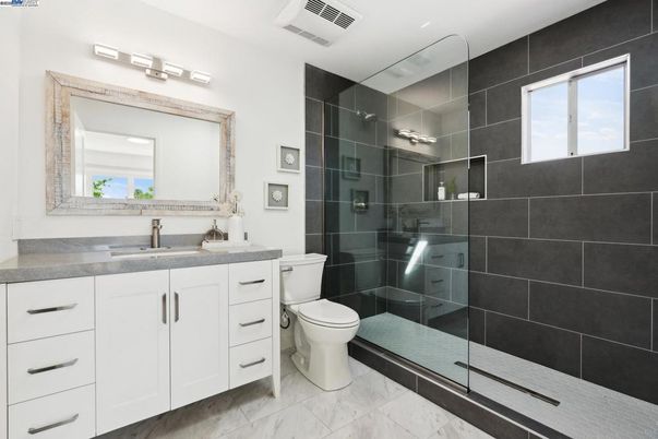 Bathroom, Glass Shower, Interior, Marble