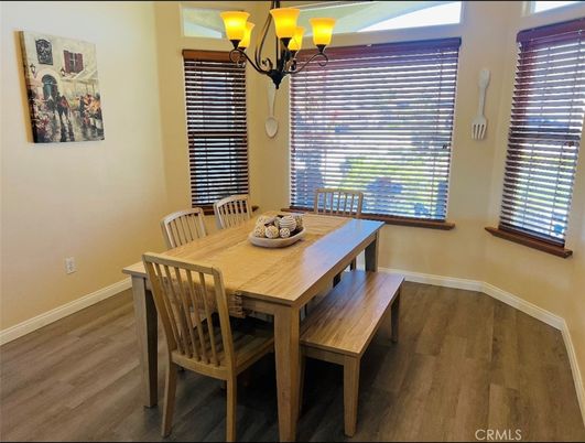Chandelier, Dining room, Interior, Wood Texture Flooring