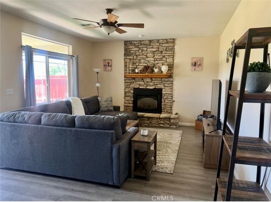 Fireplace, Interior, Living room, Stone Walls, Wood Texture Flooring