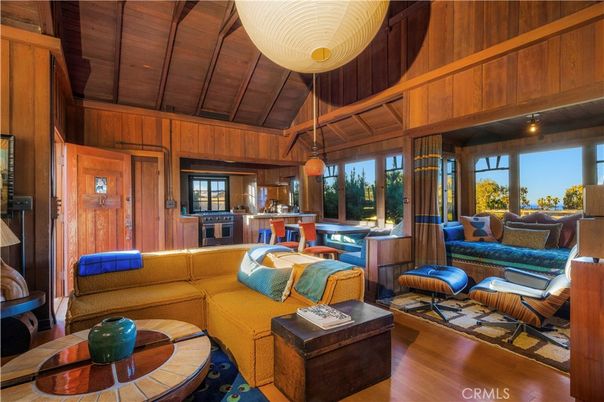 Interior, Kitchen, Living room, Pendant Lights, Wooden Ceilings, Wood Texture Flooring, Wooden Walls