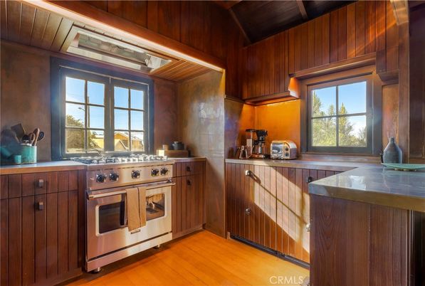 Interior, Kitchen, Stainless Steel Appliances, Wooden Ceilings, Wood Texture Flooring, Wooden Walls
