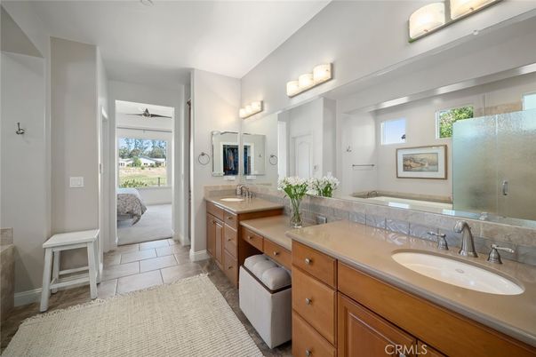 Bathroom, Dual Sink Vanities, Glass Shower, Interior