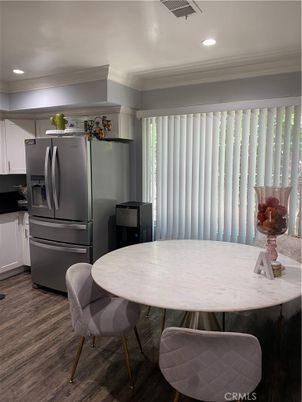 Dining room, Interior, Kitchen, Recessed Lighting, Wood Texture Flooring