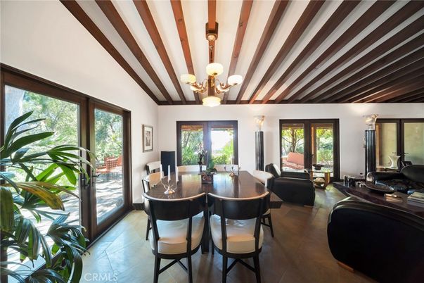 Chandelier, Dining room, Interior, Living room, Wooden Beams