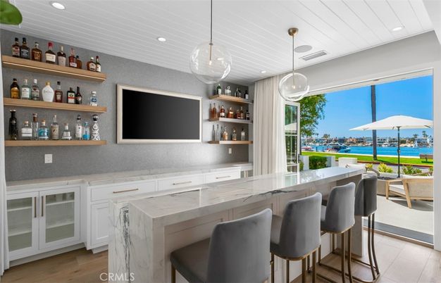 Interior, Pendant Lights, Recessed Lighting, Water, Wood Texture Flooring