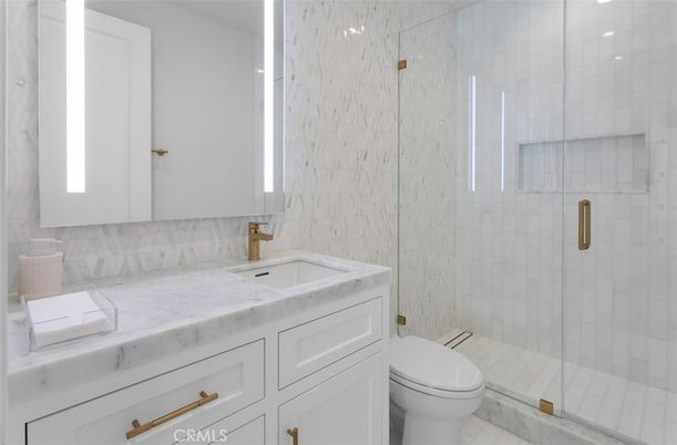 Bathroom, Glass Shower, Interior, Marble, Marble Walls