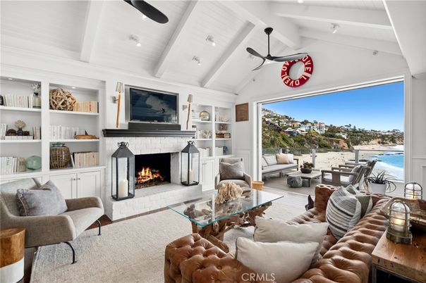 Fireplace, Interior, Living room, Recessed Lighting, Water