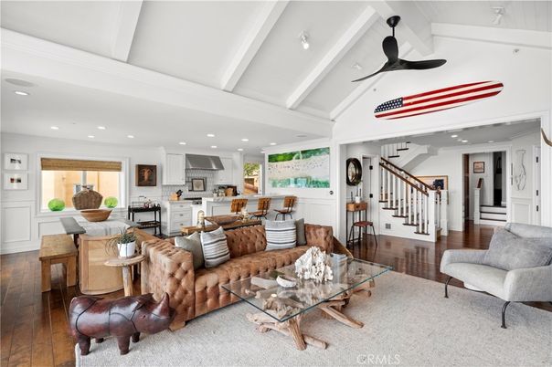 Interior, Kitchen, Living room, Recessed Lighting, Wood Texture Flooring