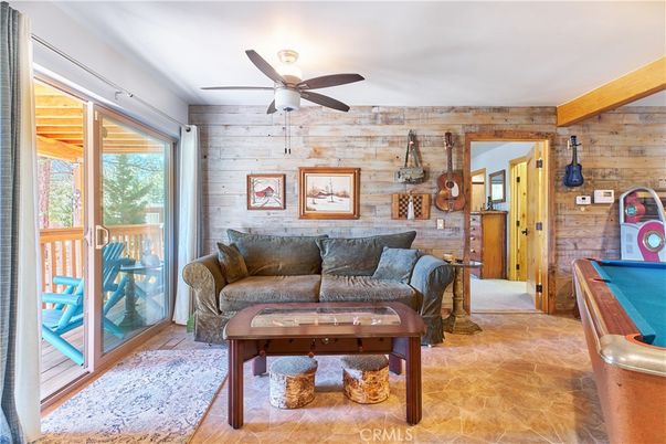 Billiard Table, Game Room, Interior, Stone Walls, Wooden Walls