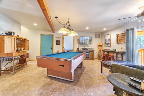 Billiard Table, Game Room, Interior, Pendant Lights, Recessed Lighting