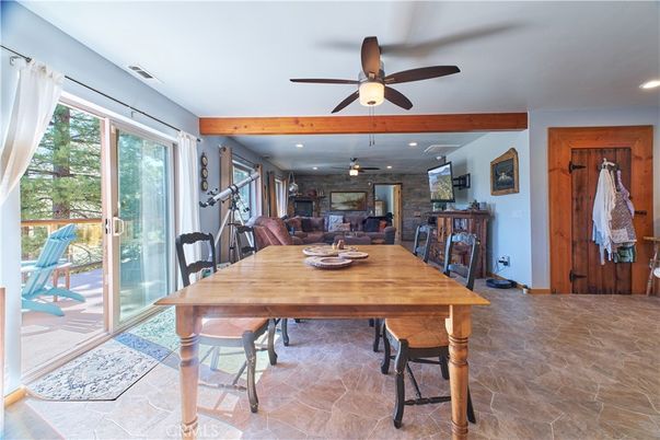 Dining room, Interior, Recessed Lighting, Stone Walls