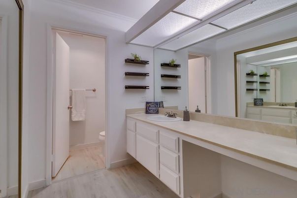 Bathroom, Dual Sink Vanities, Interior, Wood Texture Flooring