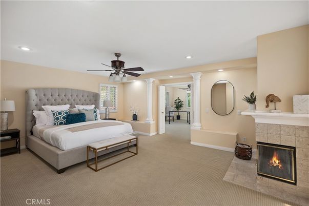 Bedroom, Fireplace, Interior, Recessed Lighting